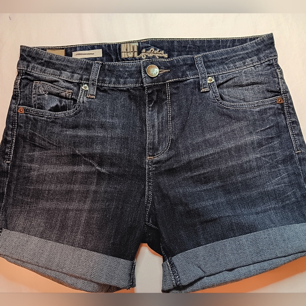 Kut from the Kloth Blue Jean Shorts with Rolled Cuffs